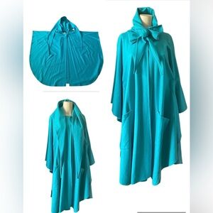 Harvé Benard Holtzman Poncho Cape Hooded Wool blend women’s size Small